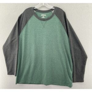 Orvis Mens Green Crew Neck Raglan Long Sleeve Soft Comfy Sweatshirt Size 2XL